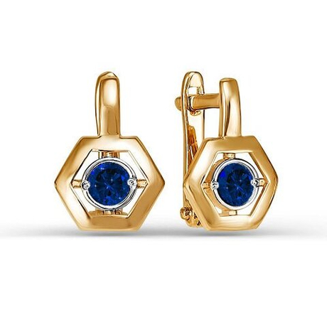 Серьги из золота с фианитами