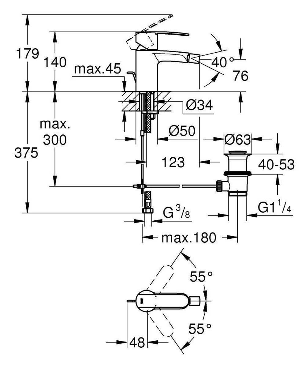 Смеситель однорычажный для биде GROHE Wave Cosmopolitan 23226000