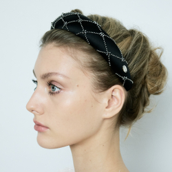 Ободок объемный с серебристой сеткой