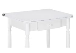 Стол Брентон с ящиком 60(120)х79х75 белый глянец