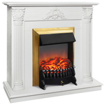 Каминокомплект Real Flame Stefania WT-F614 с очагом Fobos Lux Brass