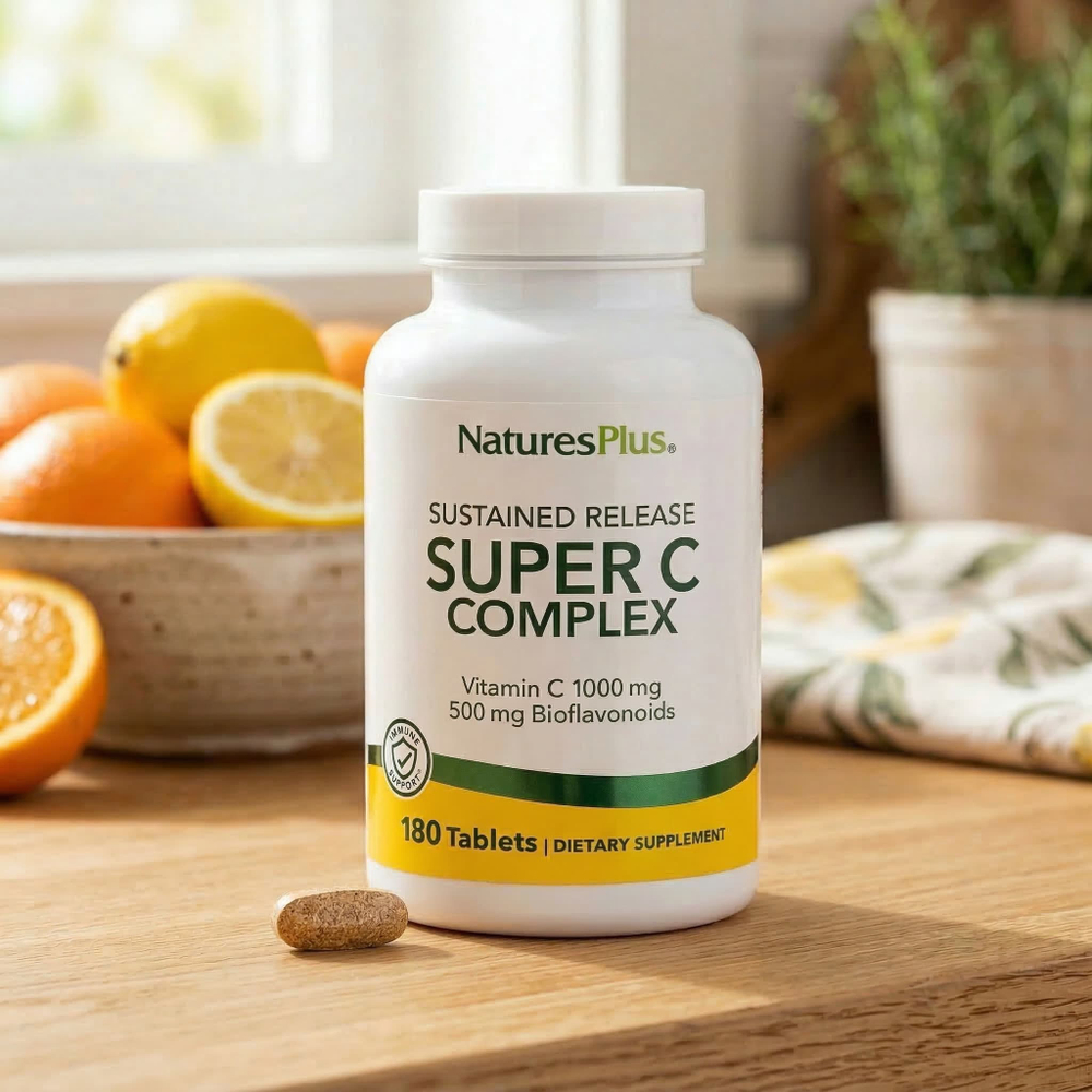 NaturesPlus, Super C Complex, комплекс с длительным высвобождением, 180 таблеток