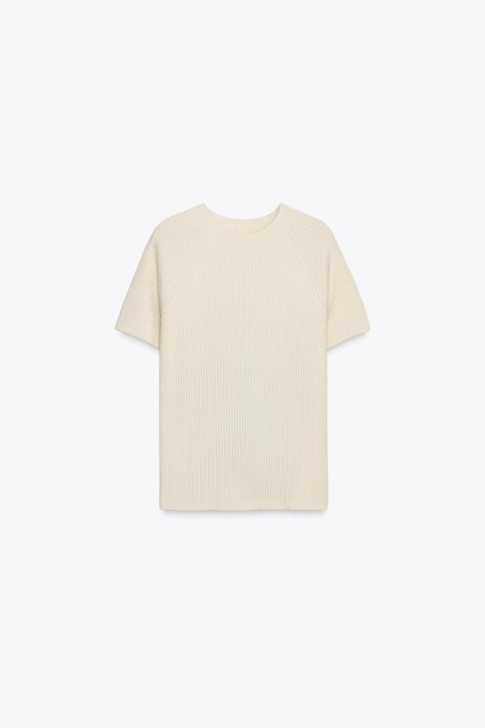 ZARA ТОП В РУБЧИК С БАНТОМ, БЕЖЕВЫЙ