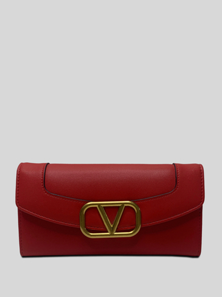 Кошелек Valentino красный с золотой застежкой
