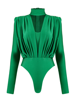 Боди с драпировкой из бифлекса