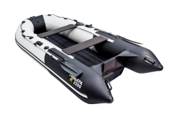 Лодка Ривьера 3200 НДНД компакт, 3200*1500*420 мм., цвет серый - черный