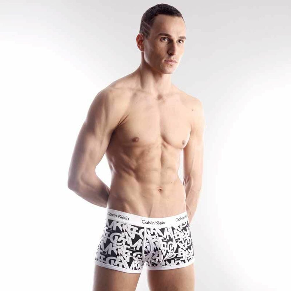 Мужские трусы хипсы Calvin Klein 365 print  CK Black Letters