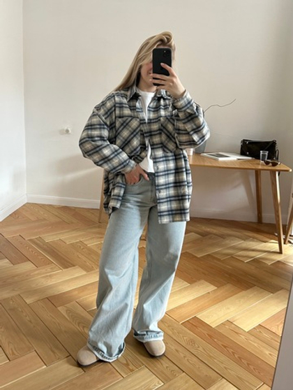 Рубашка 04, серо-синяя