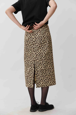 Юбка с разрезом с леопардовым принтом
