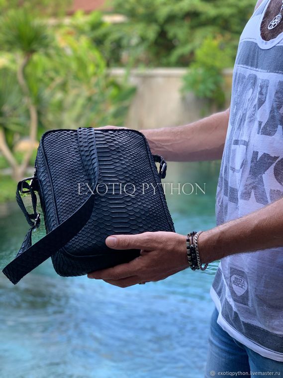 Мужская сумка-планшет из кожи питона BG-403