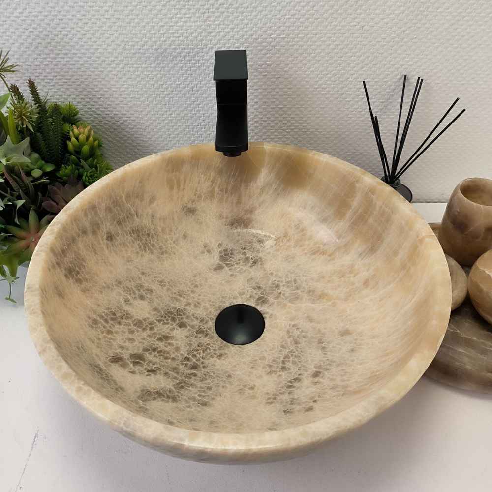 Раковина из оникса Bowl Grey TinLip BO-63029 45*45*17 42