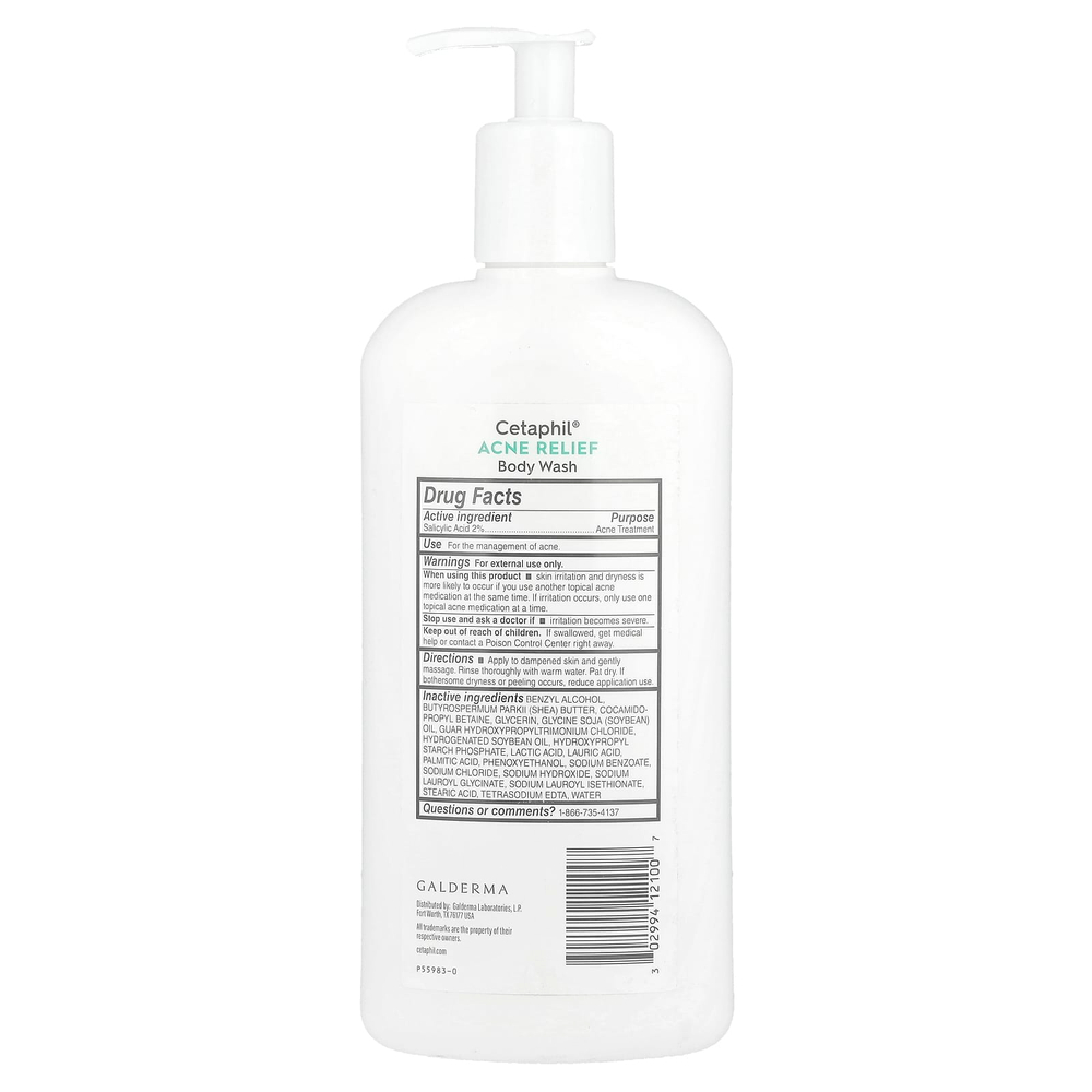 Cetaphil, Гель для душа для снятия акне, для кожи, склонной к акне, 591 мл (20 жидк. Унций)