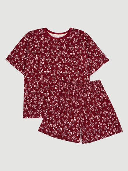 Пижама женская Mjölk Снежные веточки, с коротким рукавом