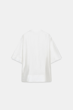 ZARA СВОБОДНАЯ БЛУЗА С КОРОТКИМ РУКАВОМ — ZW COLLECTION, БЕЛЫЙ