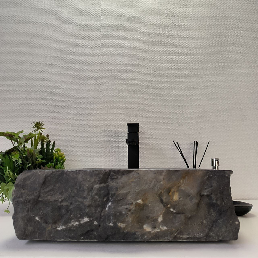 Раковина из мрамора Square Erozy Black  SM-63011 44*44*13 26