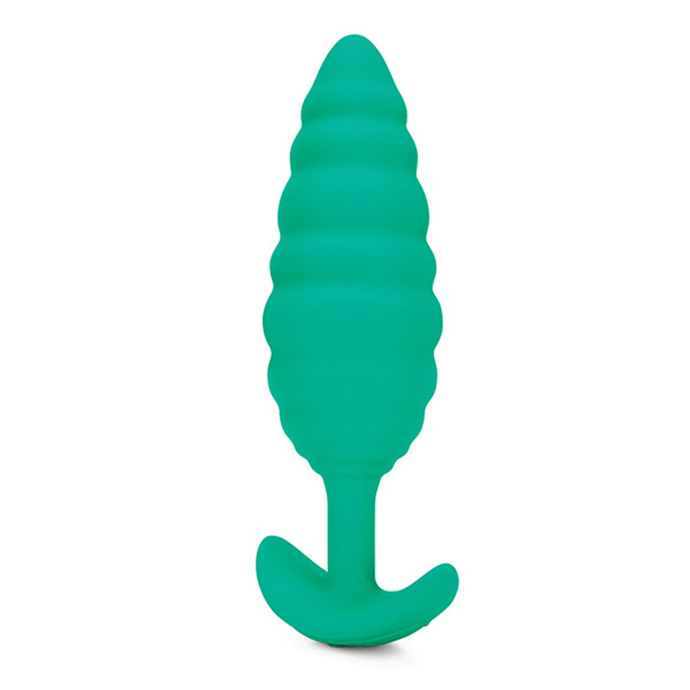 Ребристый текстурированный анальный плаг с вибрацией 15,4см b-Vibe Twist BV-022-GRN