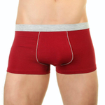 Мужские трусы-боксеры с меланжевой окантовкой и резинкой (Размер: XXL) (Цвет: красный)