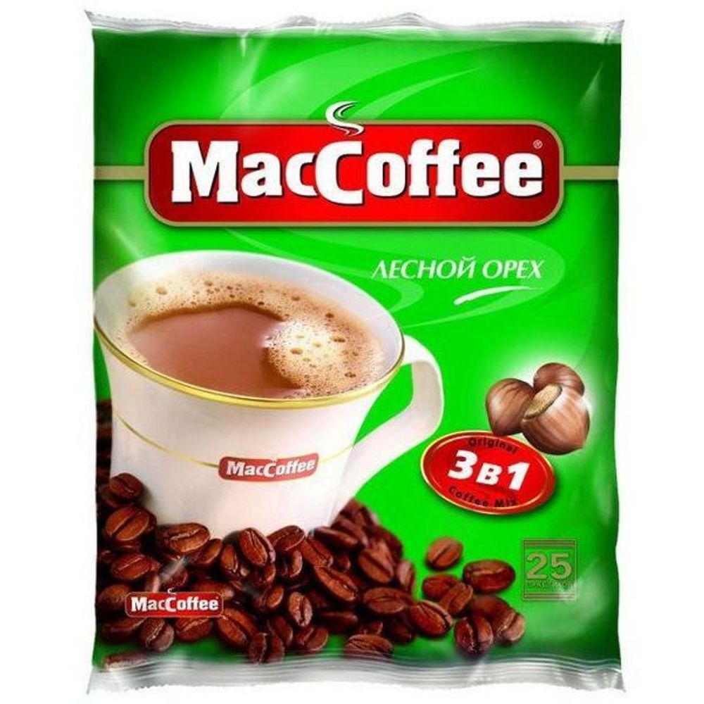 Напиток кофейный MacCoffee, 3 в 1 лесной орех, 20 гр