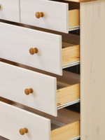 Комод деревянный Хаба для одежды, 5 ящиков, белый/антик, из массива сосны, 75х80х35 см