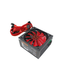 Ginzzu PC500 14CM(Red) 80+ black,APFC,24+4p,2 PCI-E(6+2), 5*SATA, 4*IDE,оплетка, кабель питания,цветная коробка