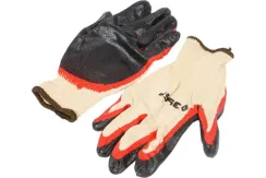 Перчатки х/б Зубр обливная ладонь двойная 10 класс 21448