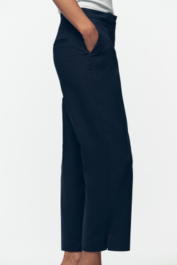 ZARA БРЮКИ С РАЗРЕЗАМИ СНИЗУ, МОРСКОЙ ТЕМНО-СИНИЙ
