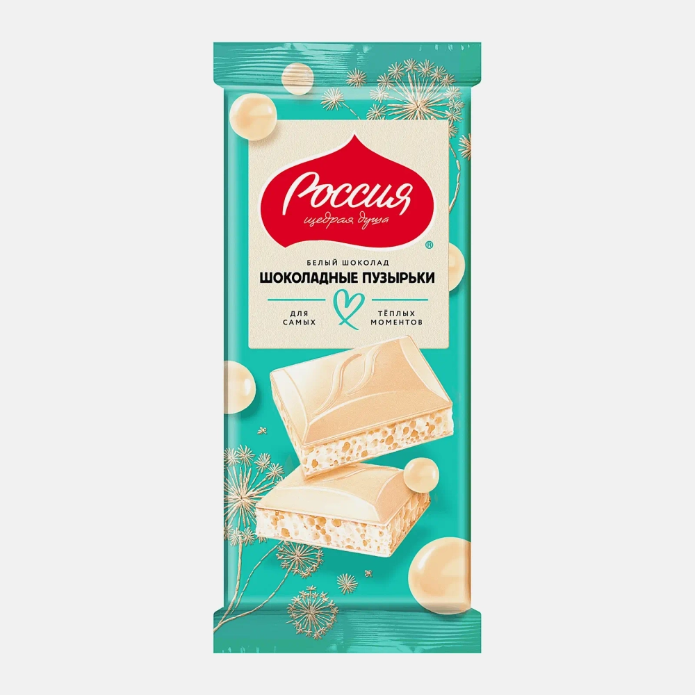 Шоколад белый пористый Россия щедрая душа 75г