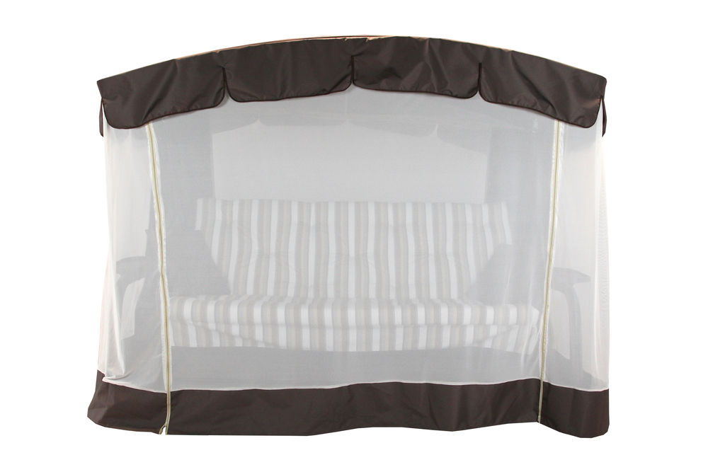 Качели садовые OLSA 4-х местные Саванна-2(каркас коричневый, м/э разноцветный рис.полоска)2 уп.