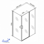 Душевое ограждение Ceruttispa ВИКТОРИЯ (VICTORIA) 120BF R (120x90x195)