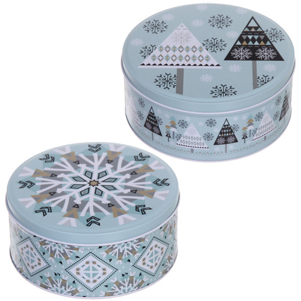 Банка жестяная «Снежинка» 800мл 13,6*7,3см