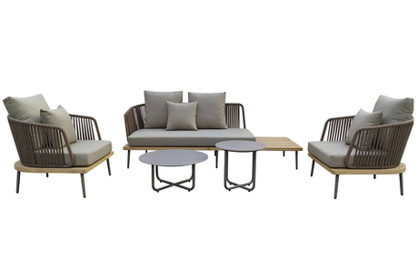 Диван трехместный левосторонний "БЭЙЛИ (BAYLEY)" уличный серый 220x84x75см Garda Decor