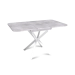 Стол Твист раздвижной (100+30) цемент светлый / опоры белые