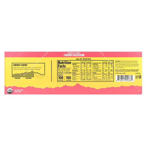 Honey Stinger, Energy Chews, вишневый цвет, 12 пакетиков по 50 г (1,8 унции)