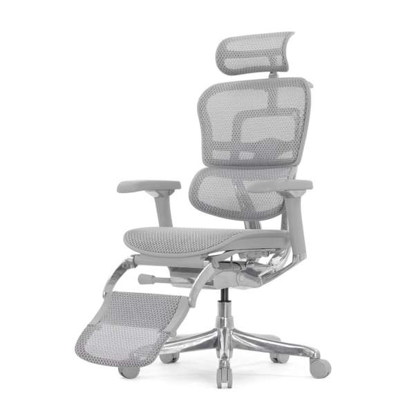 Кресло FALTO Ergohuman Luxury 2 с подножкой ( серый каркас /сетка светлаяT-168-B2 Natural)