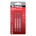 Полотна для электро-лобзика по металлу, 3 шт, T118G, 50 х 0.8 мм, HSS Matrix Professional, 78206