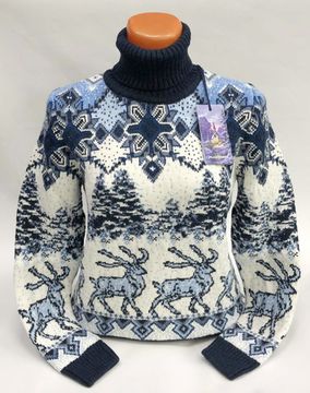 Свитер женский из шерсти и кашемира "Кельтский узор". LADY