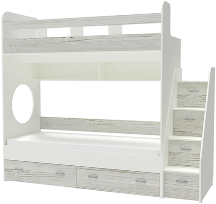 Трехъярусная кровать КарИВи Юниор  Белый  Винтерберг