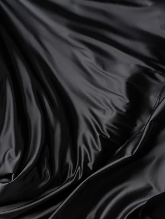 Атлас-стрейч (сатин), Китай, черный 170 (БРАК)