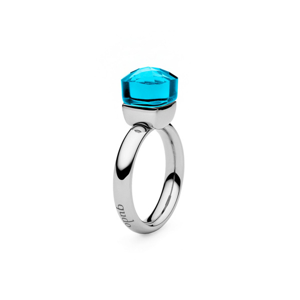Кольцо Qudo Firenze dark aquamarine 17.2 мм 610897/17.2 BL/S