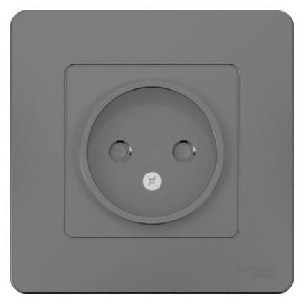 Розетка 1-м СП Blanca 16А IP20 250В без заземл. защ. шторки антрацит SE BLNRS000116