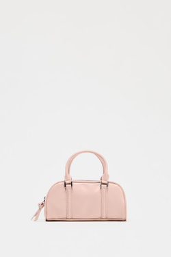 ZARA НЕБОЛЬШАЯ СУМКА-БОУЛИНГ, РОЗОВЫЙ