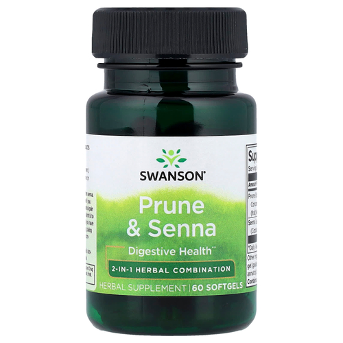 Swanson, Чернослив и сенна, 60 мягких таблеток