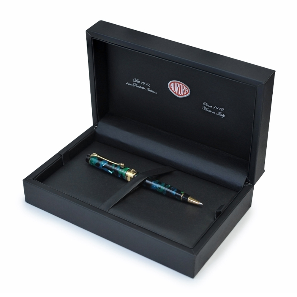 Шариковая ручка Aurora Optima Auroloide Stilografica GT стержень: M, цвет чернил: blue, в подарочной коробке