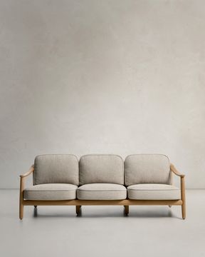 Уличный 3-х местный диван Elunda из тикового дерева и бежевой веревки