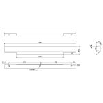 Ручка-профиль накладная L.396мм, отделка черный бархат (матовый)