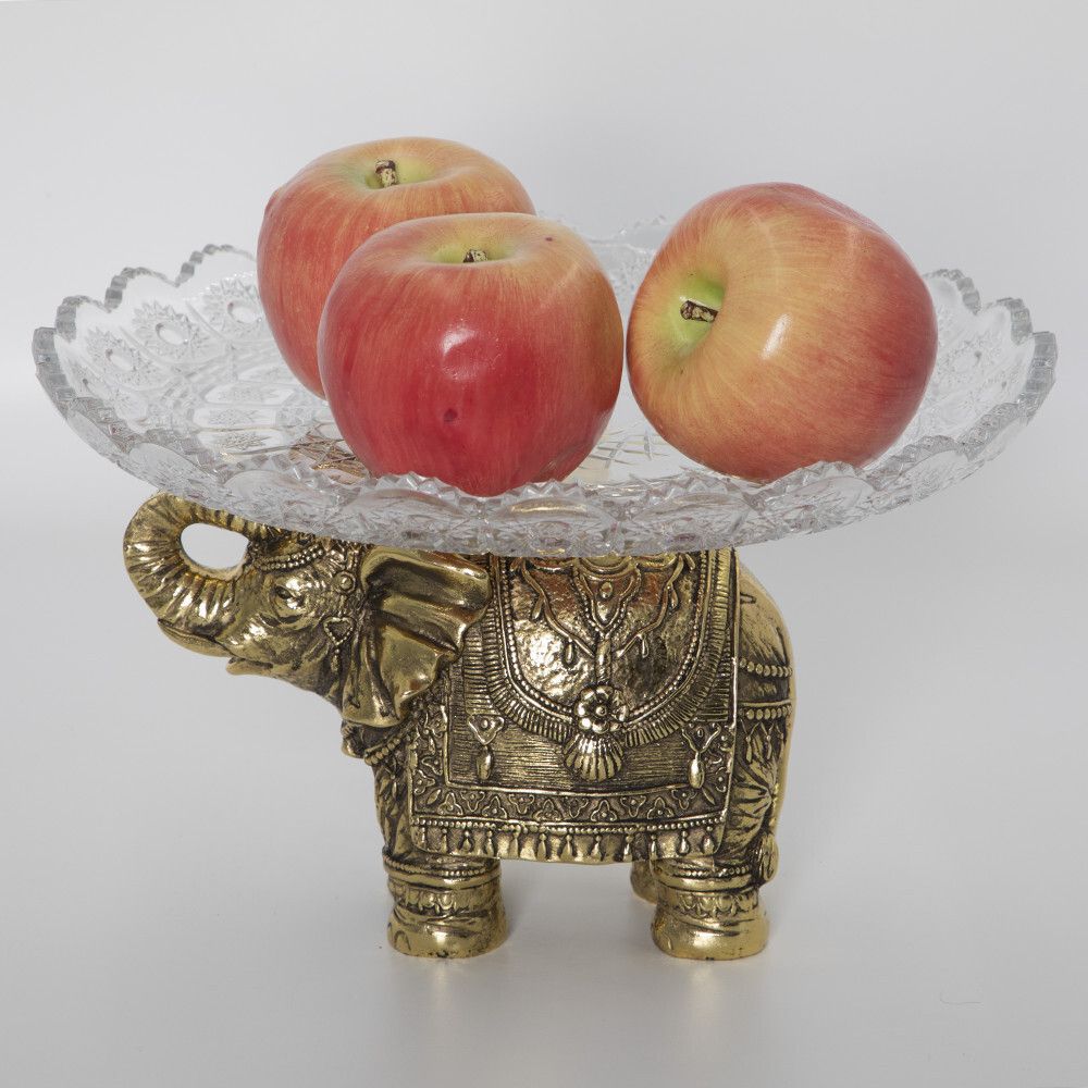 Фруктовница-конфетница Слон индийский - 5 Бронза