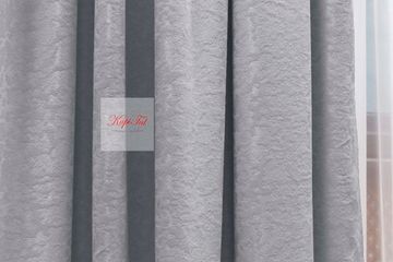 Длинные шторы. Луи (серый). Шторы из стриженного бархата