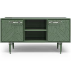 Тумба под ТВ Арт Колор leaves 117см Классик Сильвер Зеленый нефрит