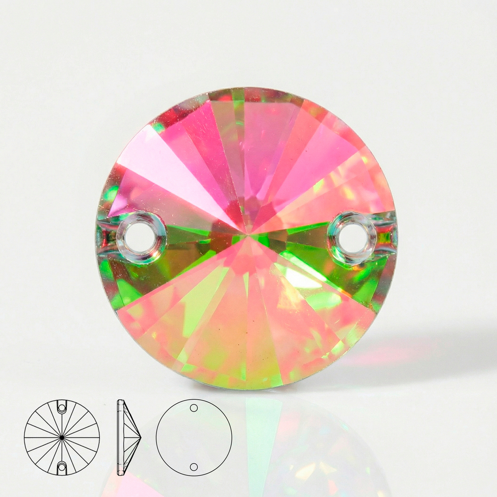 Пришивные стеклянные стразы (Green Flame / Зеленое пламя) Rivoli