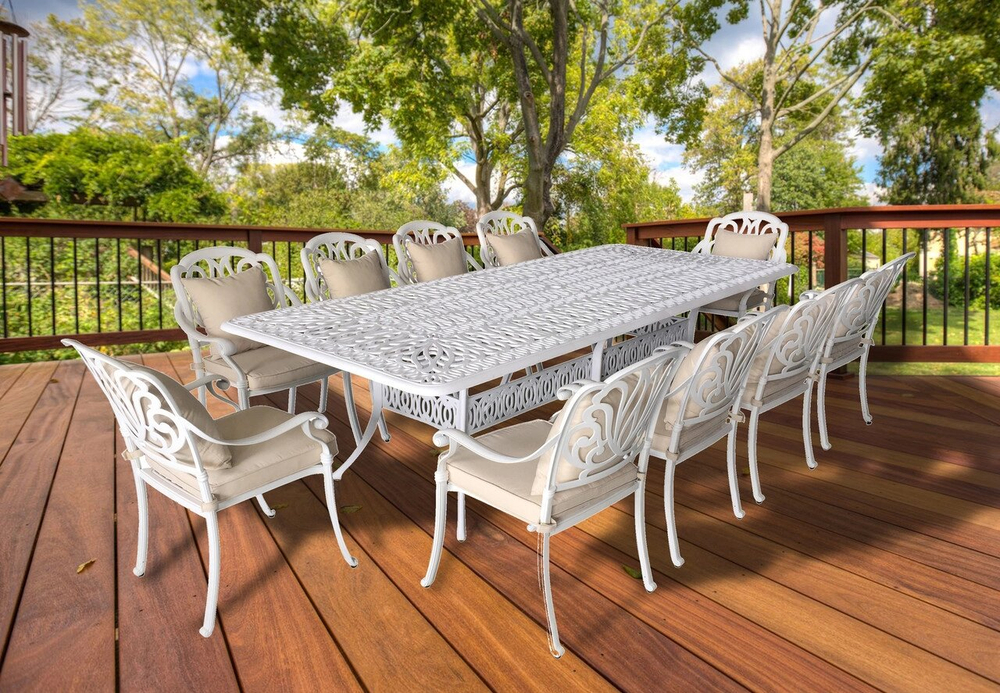 Белый комплект из литого алюминия Louis X, белый с темными крапинками